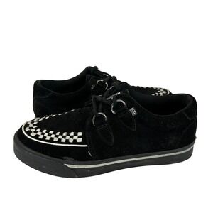 TUK VLK‎ Creeper Sneakers Black Suede Checkerboard Interlace Skull Bones Mens 5